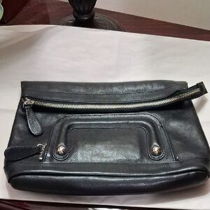 Kate Landry Black Leather Clutch